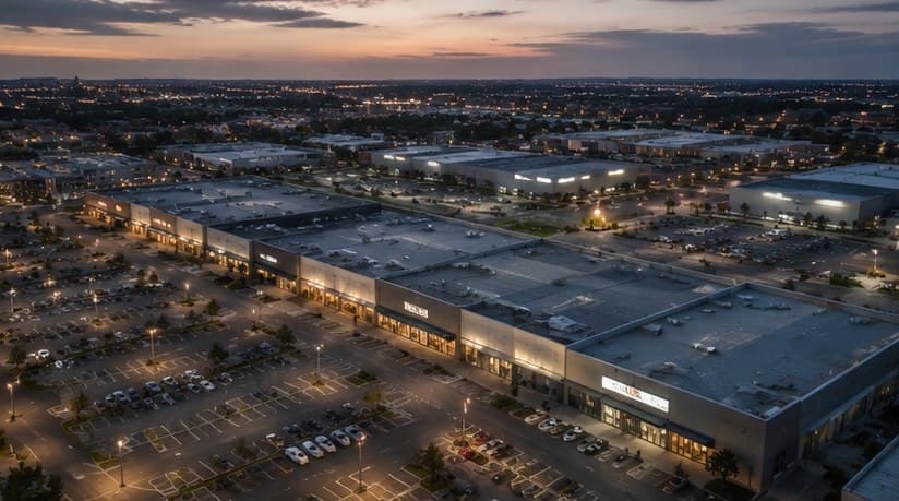 Roof and envelope inspection across a retail park